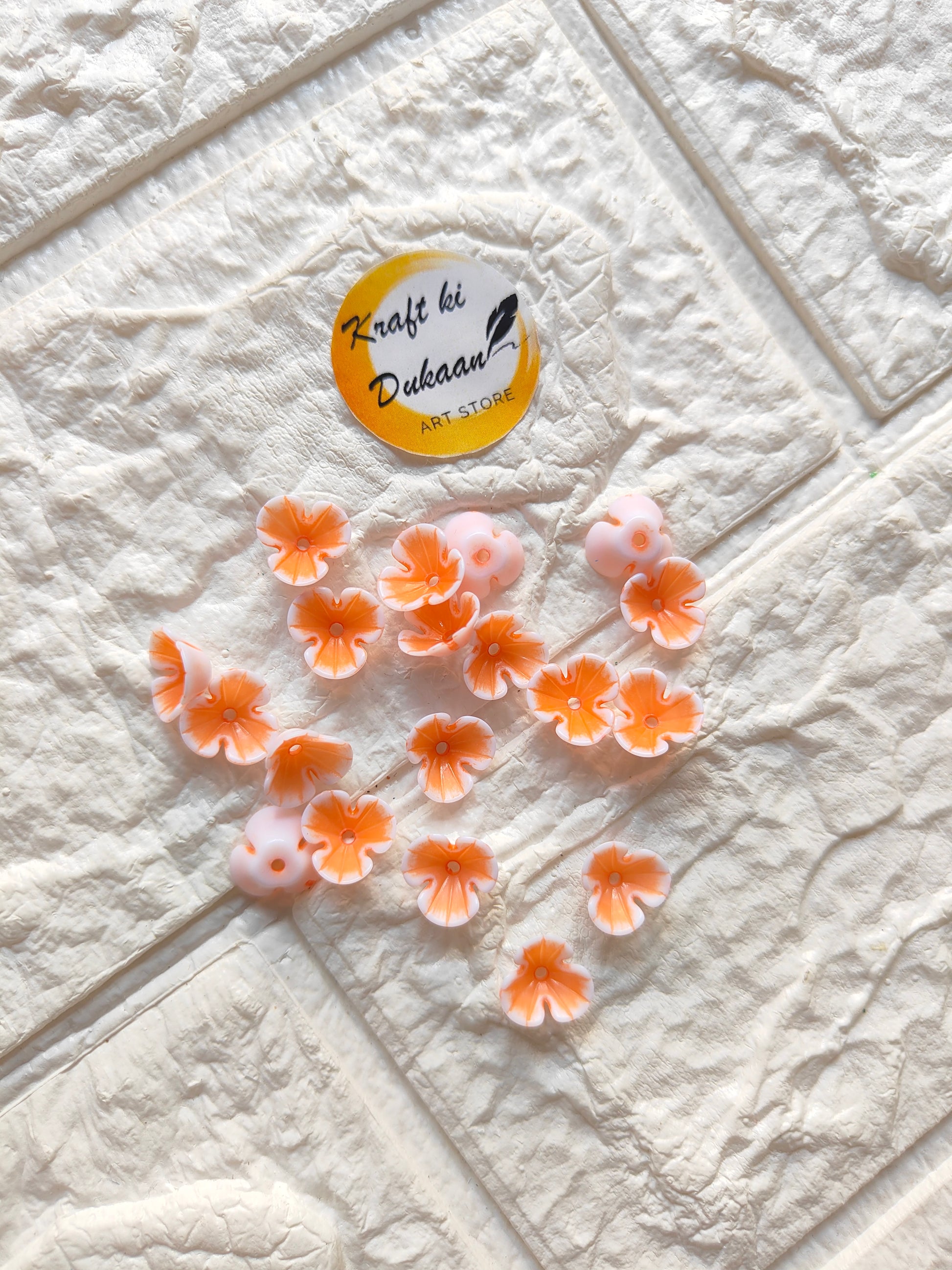 Small Flower Colourful Beads Pack of 100 - Kraft ki Dukaan