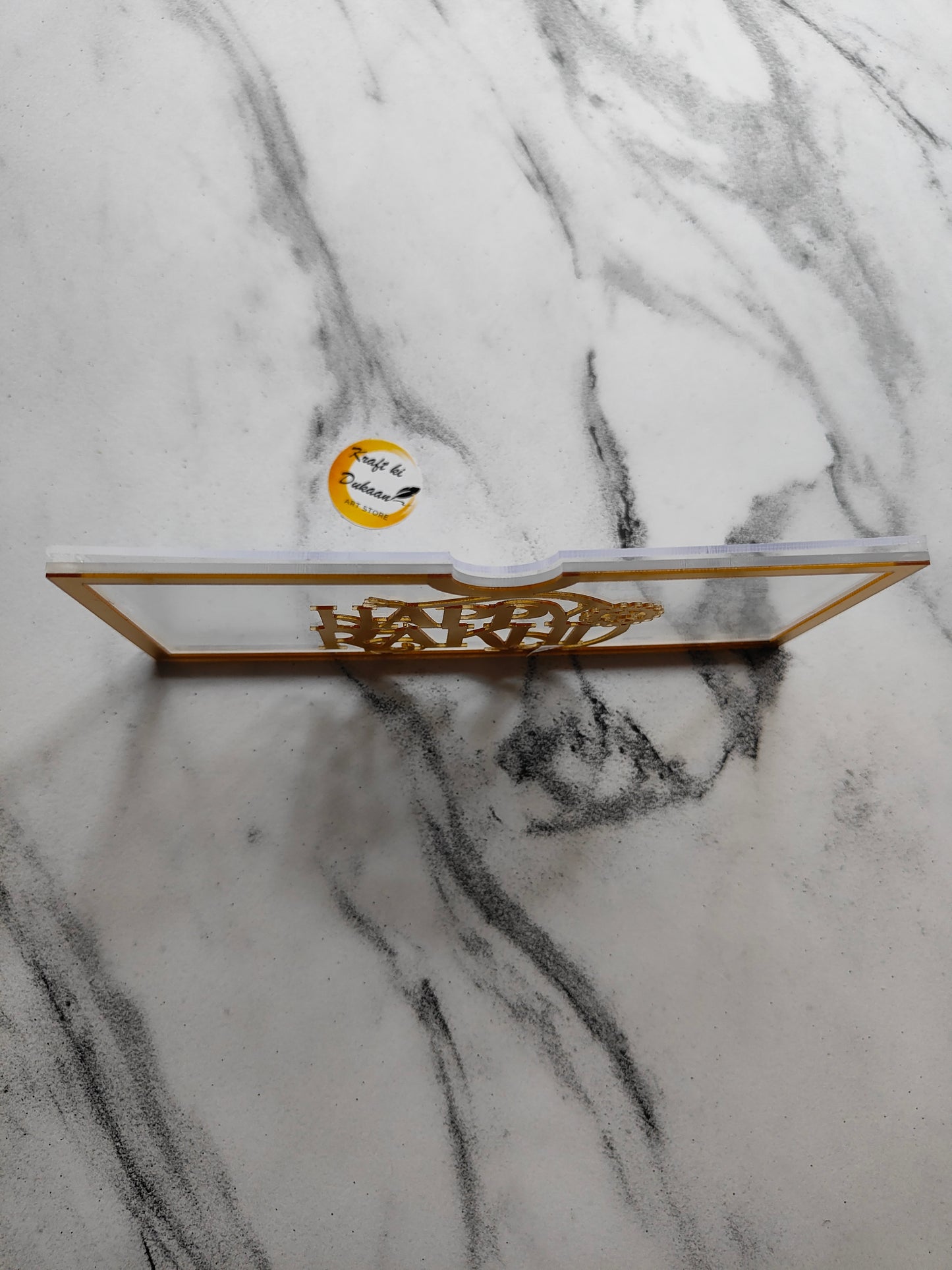Acrylic Golden Rakhi Envelope A1 - Kraft ki Dukaan
