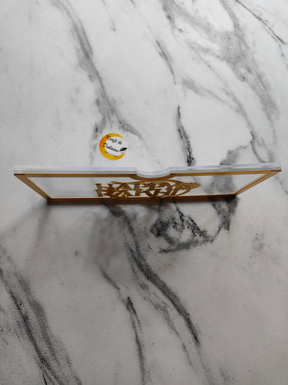 Acrylic Golden Rakhi Envelope A1 - Kraft ki Dukaan