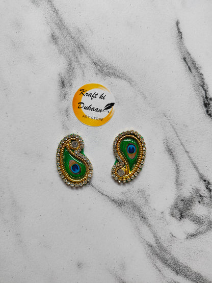 Kundan Patch Mor Pankh Booti Pack of 20 - Kraft ki Dukaan