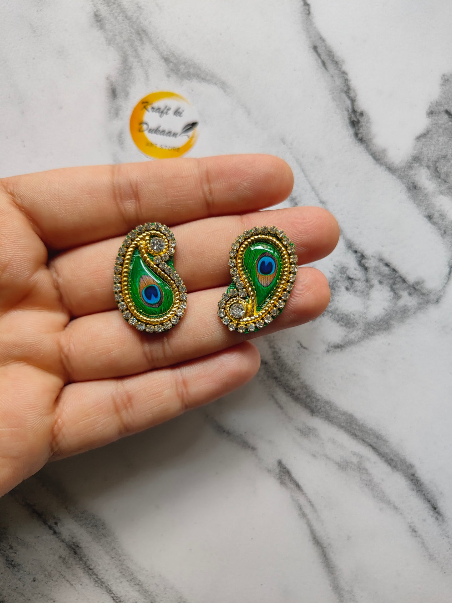 Kundan Patch Mor Pankh Booti Pack of 20 - Kraft ki Dukaan