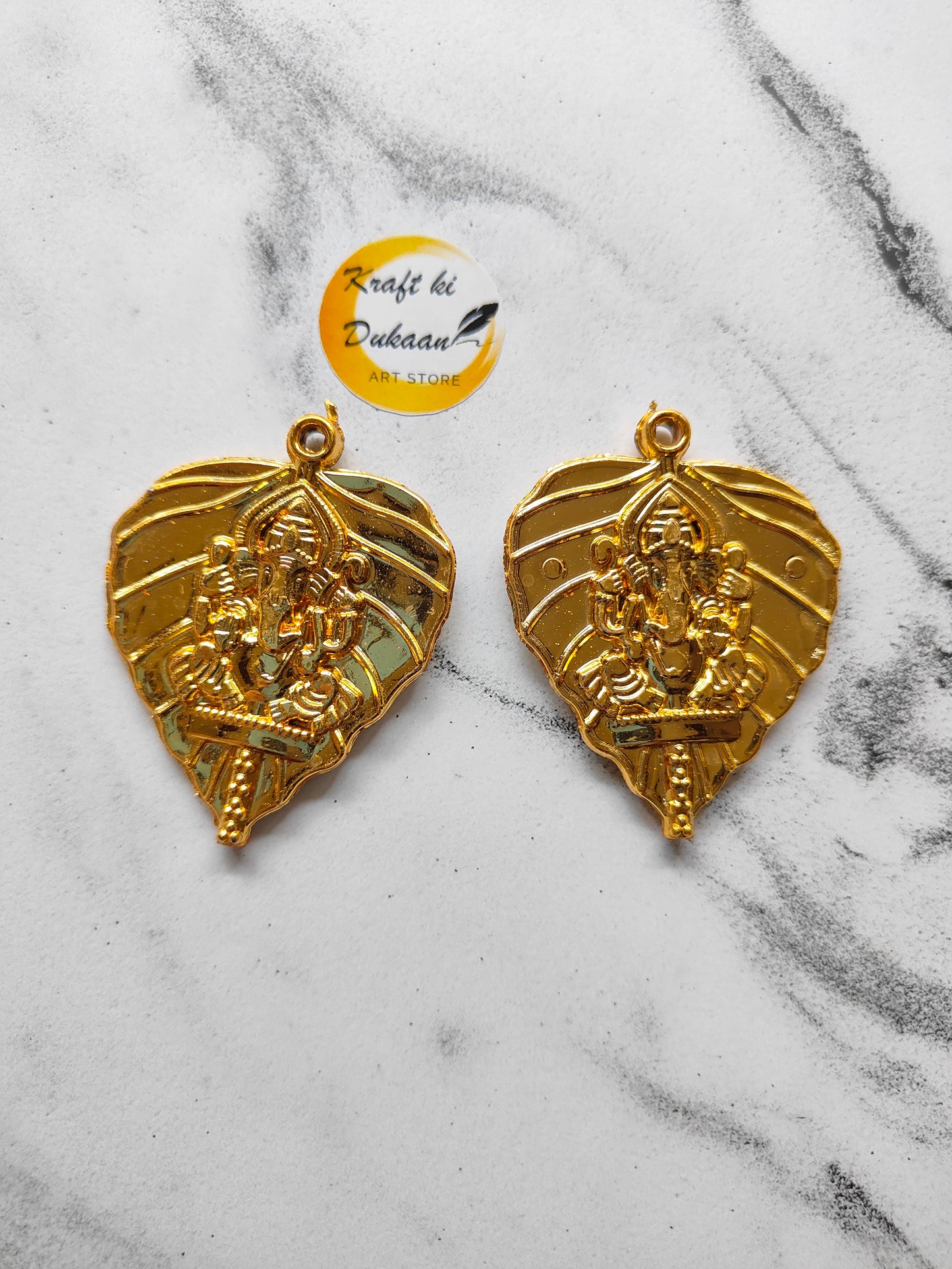 Leaf Ganpati Beads Pack of 25 - Kraft ki Dukaan