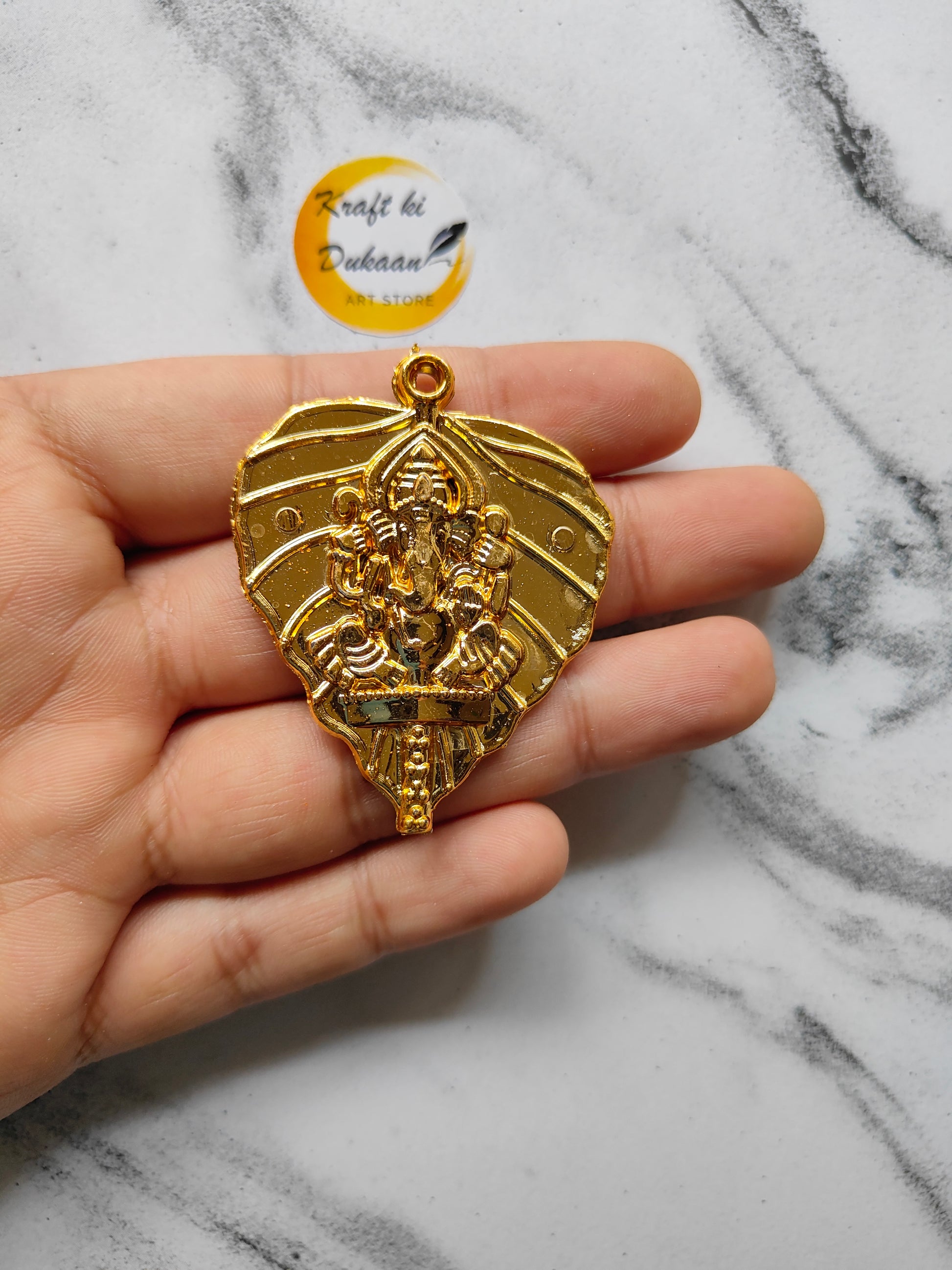 Leaf Ganpati Beads Pack of 25 - Kraft ki Dukaan