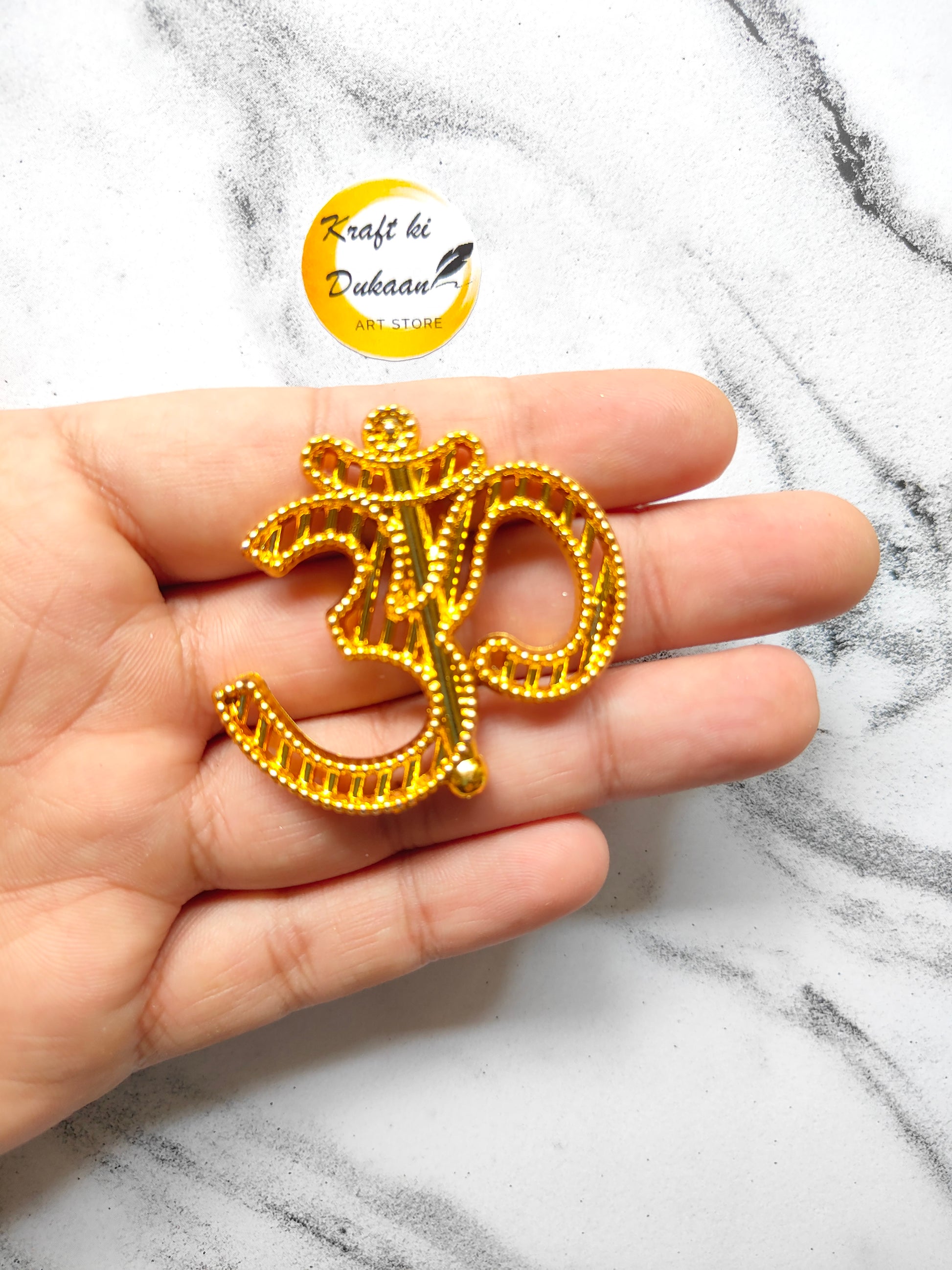 Om Design B Beads Pack of 25 - Kraft ki Dukaan