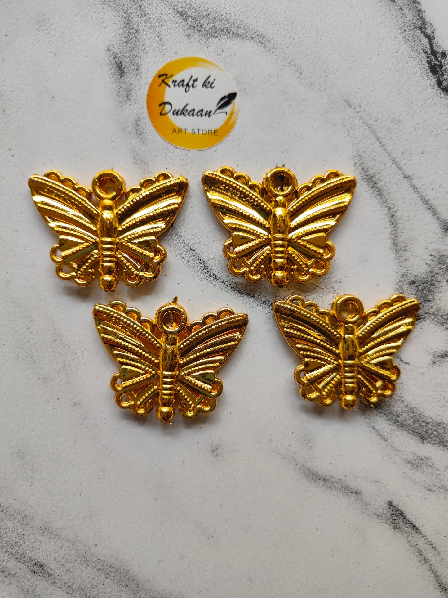 Butterfly Design Beads Pack of 25 - Kraft ki Dukaan