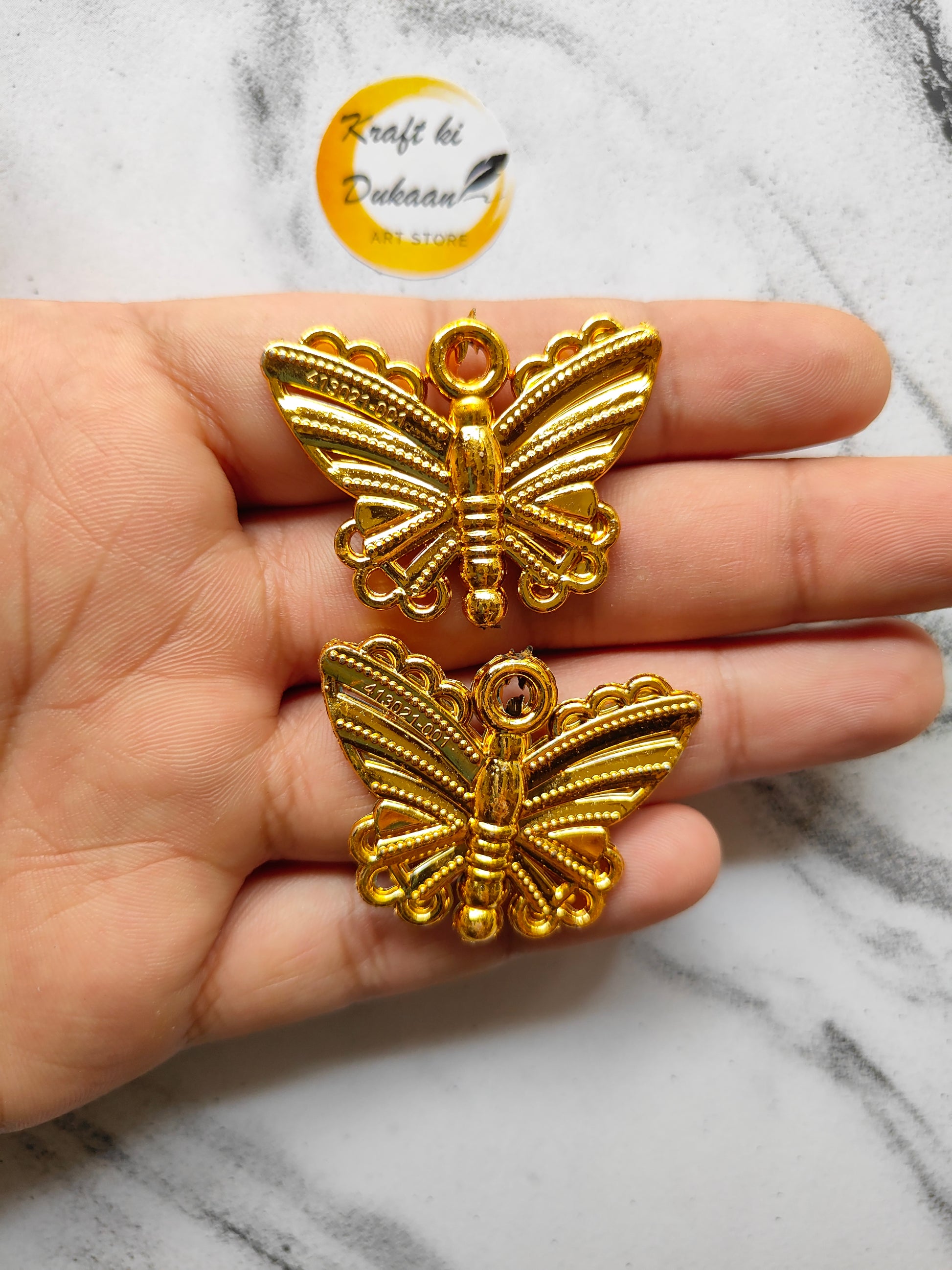 Butterfly Design Beads Pack of 25 - Kraft ki Dukaan