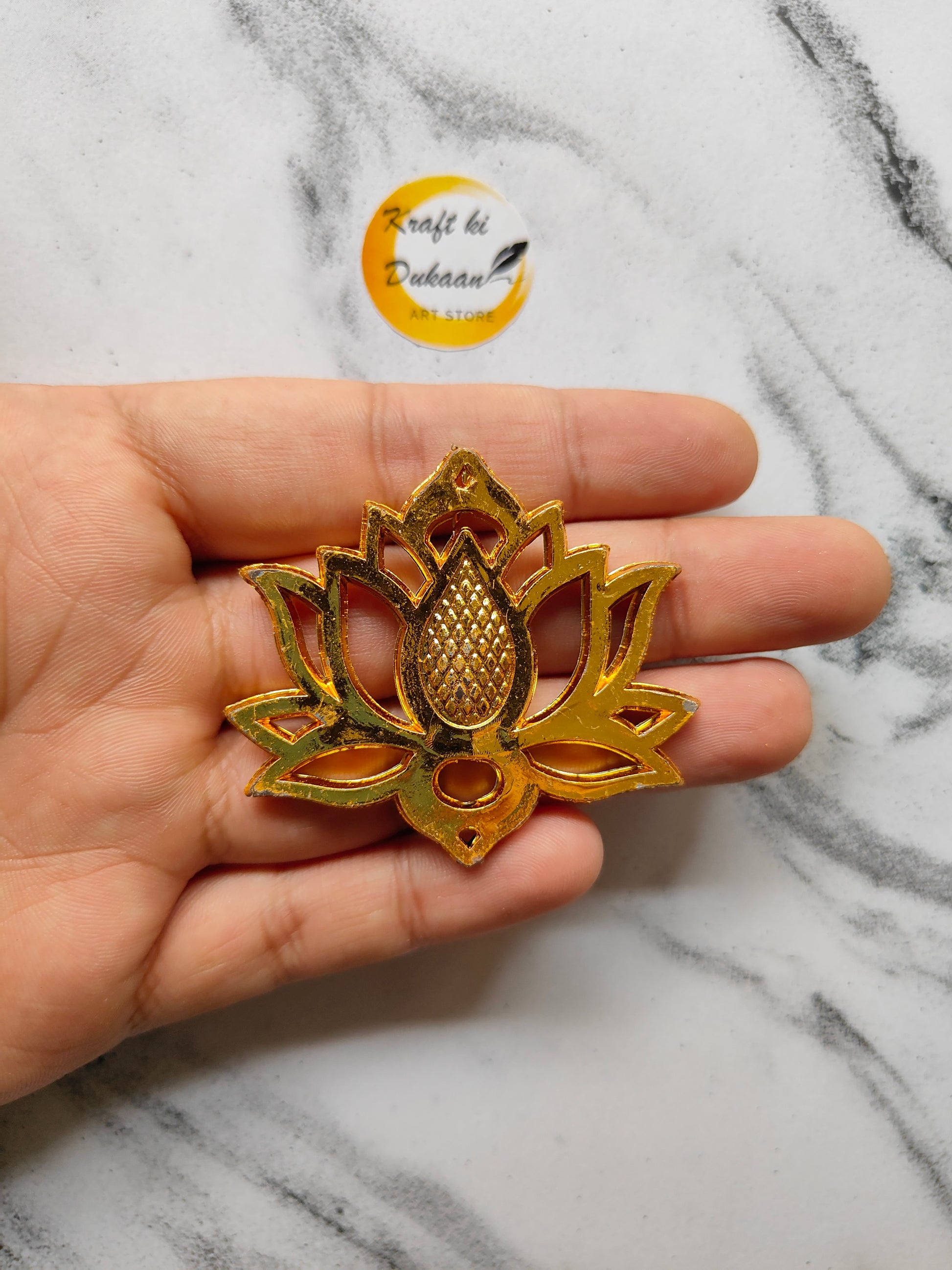 Lotus Design Beads Pack of 25 - Kraft ki Dukaan