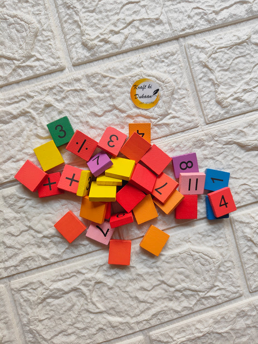 Wooden Color Number Block - Kraft ki Dukaan