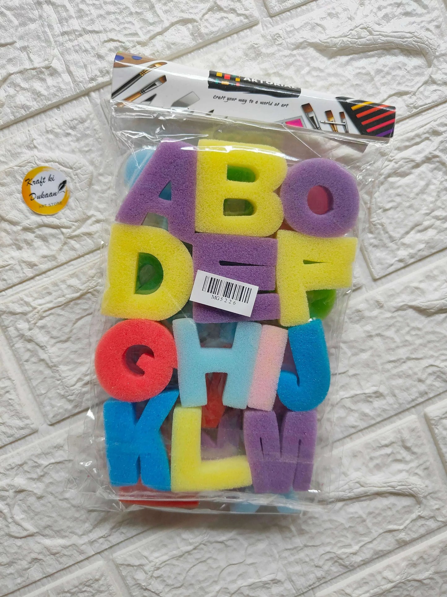 Letter Sponge Pattern Design Alphabet Letter Sponge Set – Kraft ki Dukaan