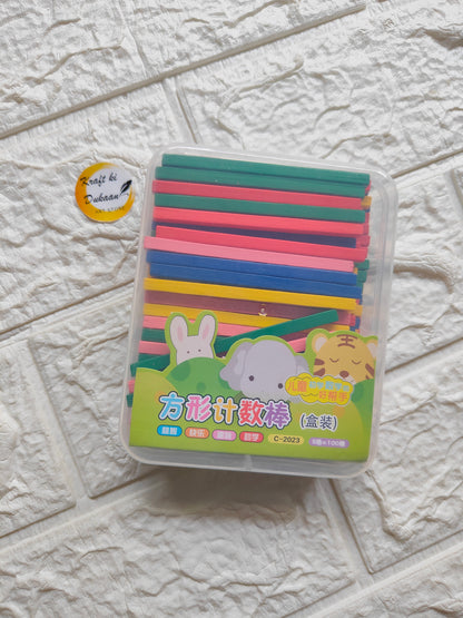 Craft Wood Square Color Sticks - Kraft ki Dukaan
