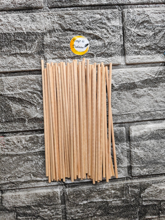 Craft Wood Round Plain Sticks 0.3x15CM - Kraft ki Dukaan