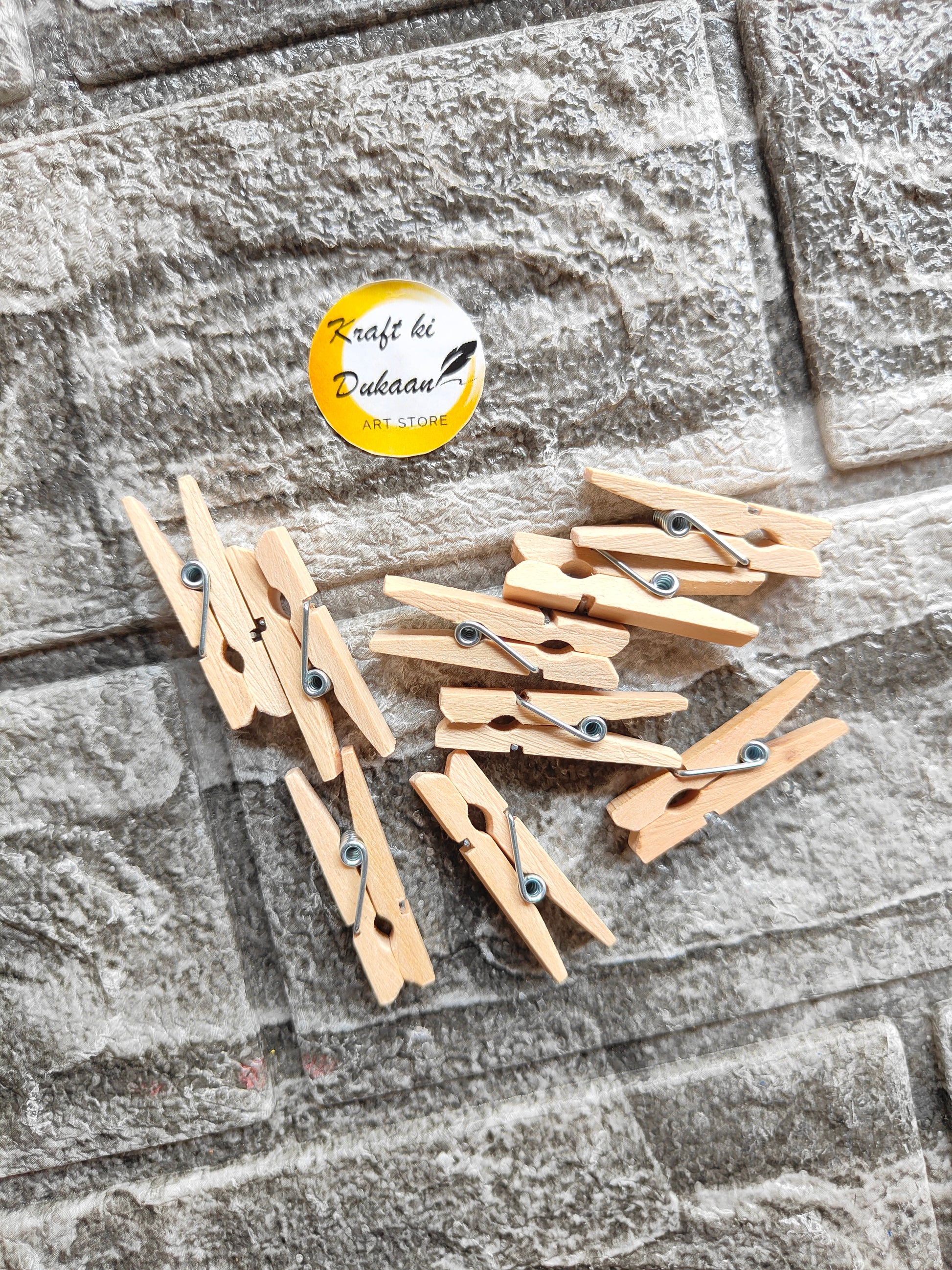 Wooden Plain Clips Pack of 50 - Kraft ki Dukaan