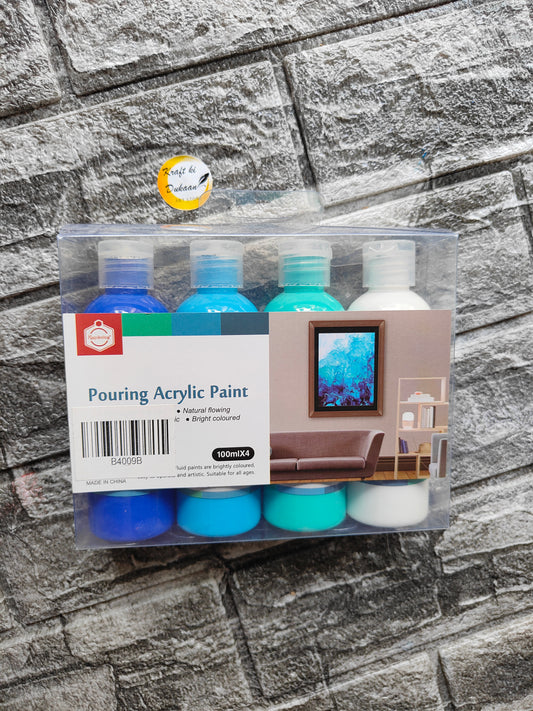 Acrylic Paint Bottle Pack of 4 A4 - Kraft ki Dukaan