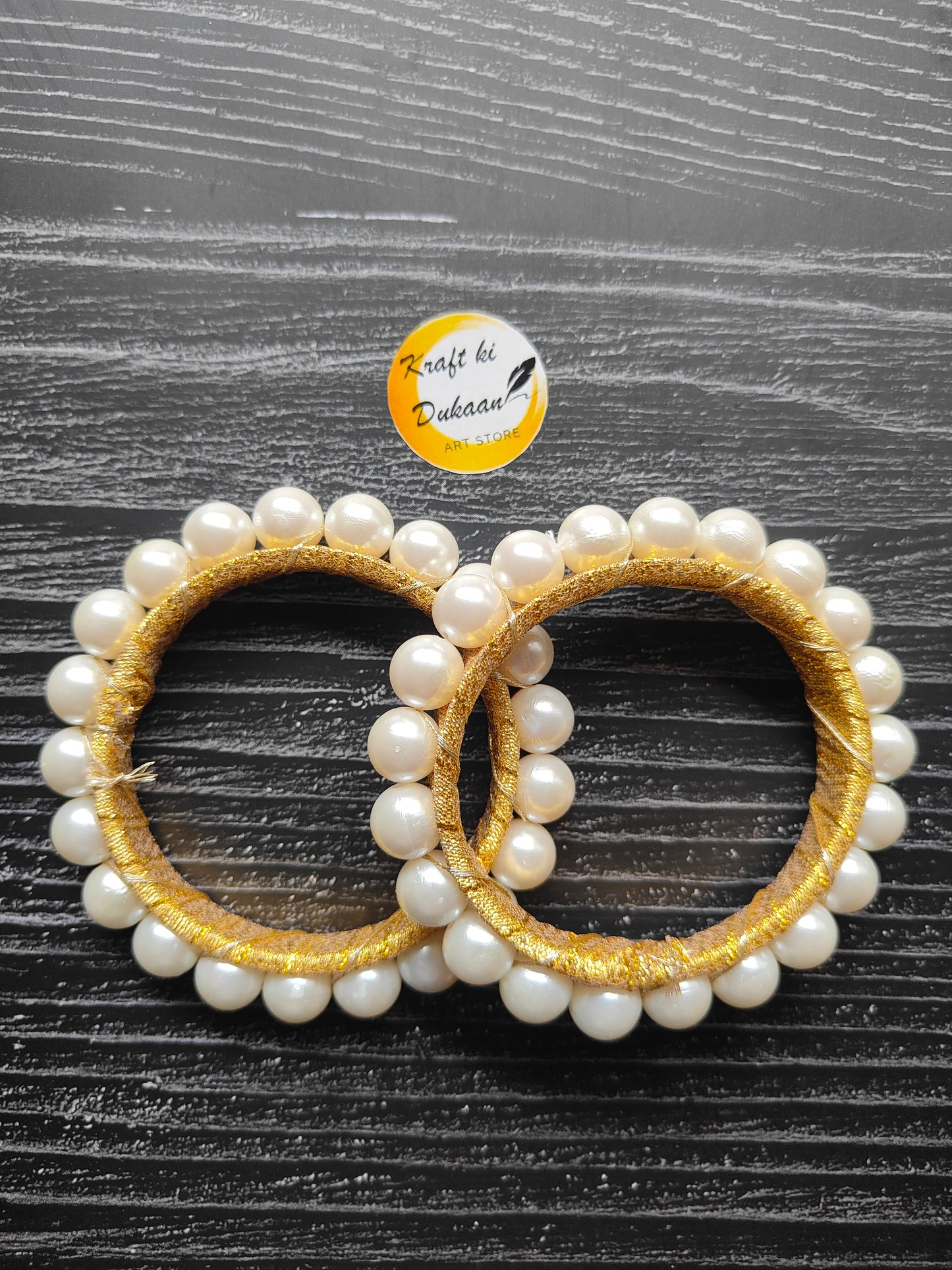 3" Round Gota Big Pearl Ring Pack of 5