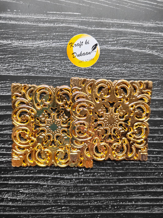 Golden Plastic Square T-Light Plate