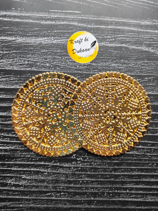 Golden Plastic Round T-Light Plate