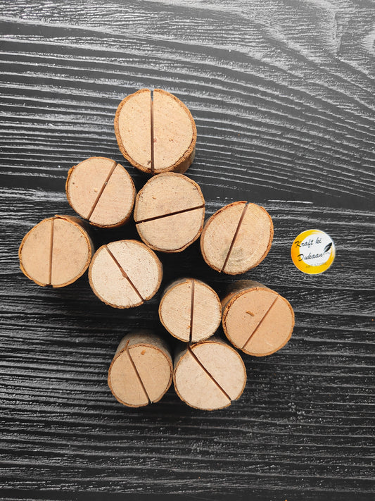 Wooden Slice Card Holder Round Pack of 10