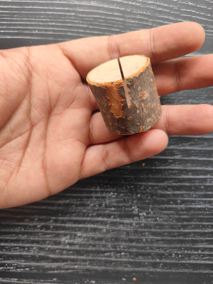 Wooden Slice Card Holder Round Pack of 10