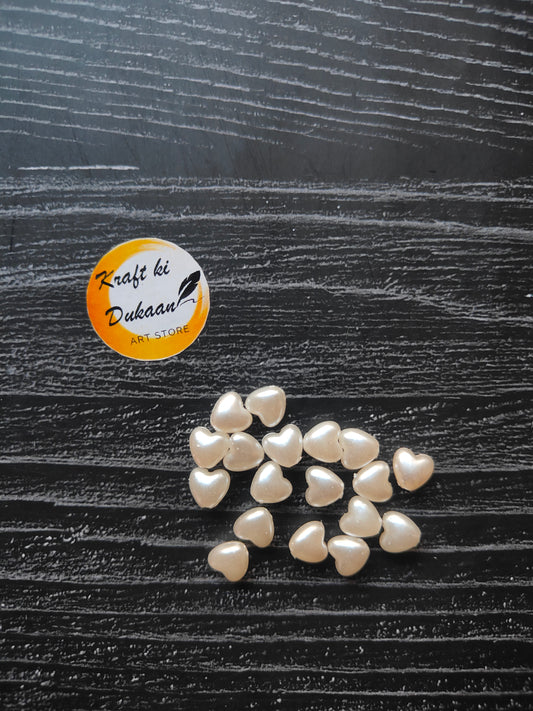 White Heart Beads