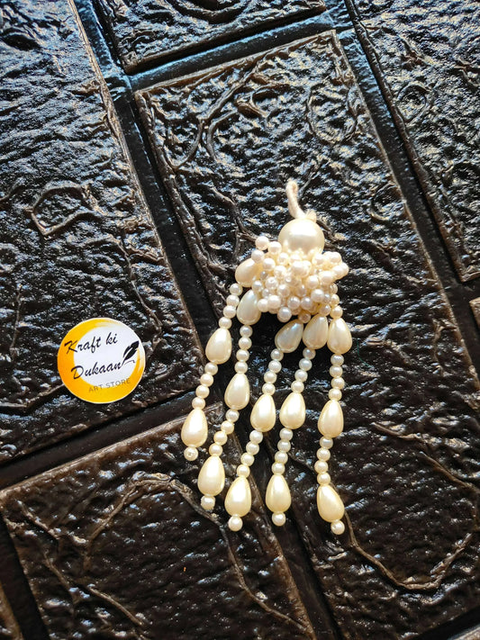 Latkan Set of 12 A12: pearl beaded tassel with teardrop drops