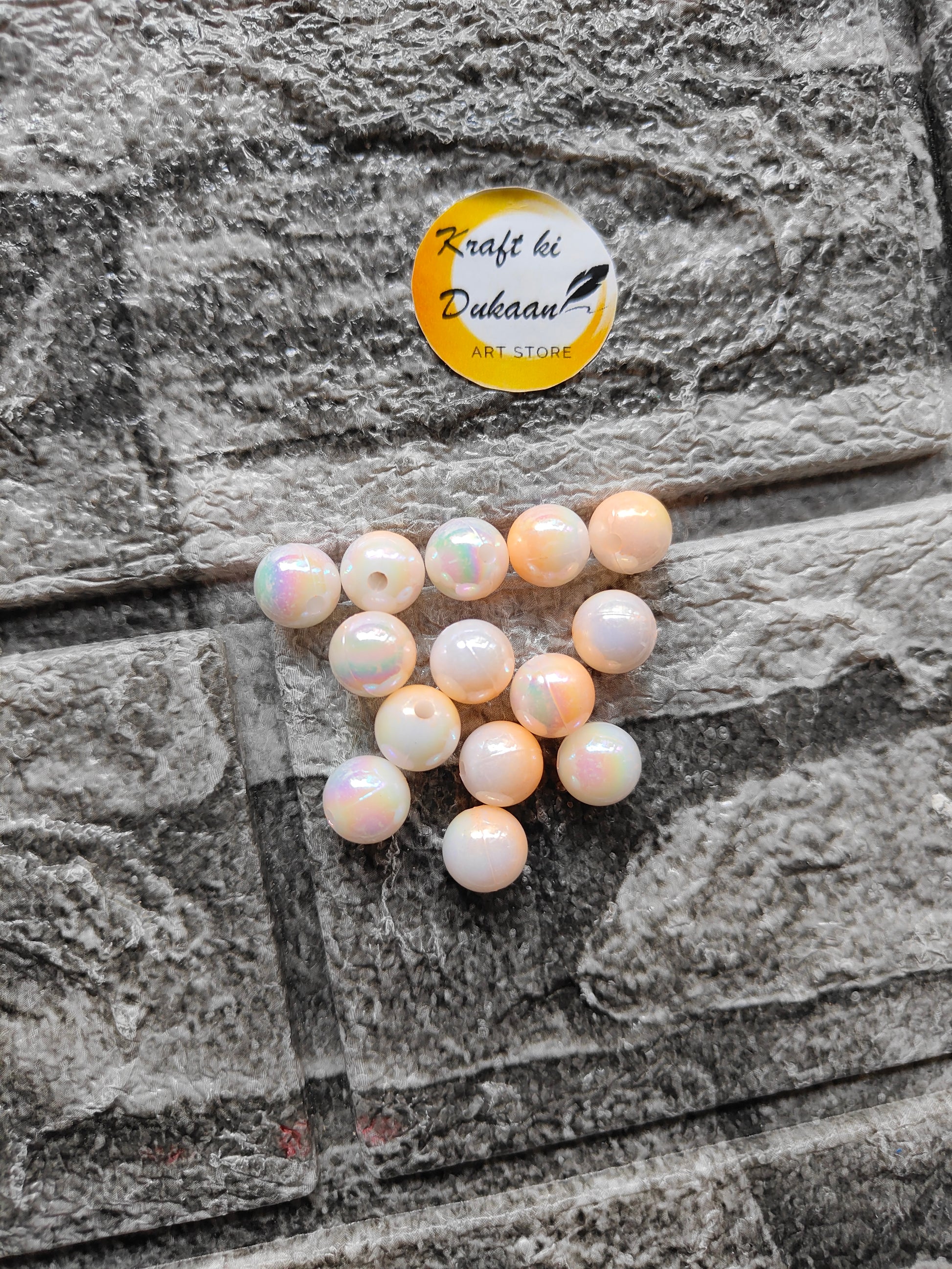 ABS Rainbow Orange Beads - Kraft ki Dukaan