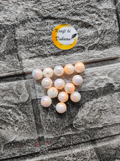 ABS Rainbow Orange Beads - Kraft ki Dukaan