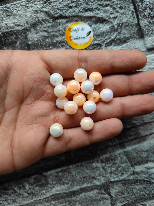 ABS Rainbow Orange Beads - Kraft ki Dukaan