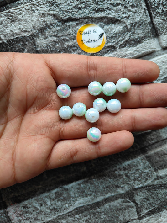 ABS Rainbow Green Beads - Kraft ki Dukaan