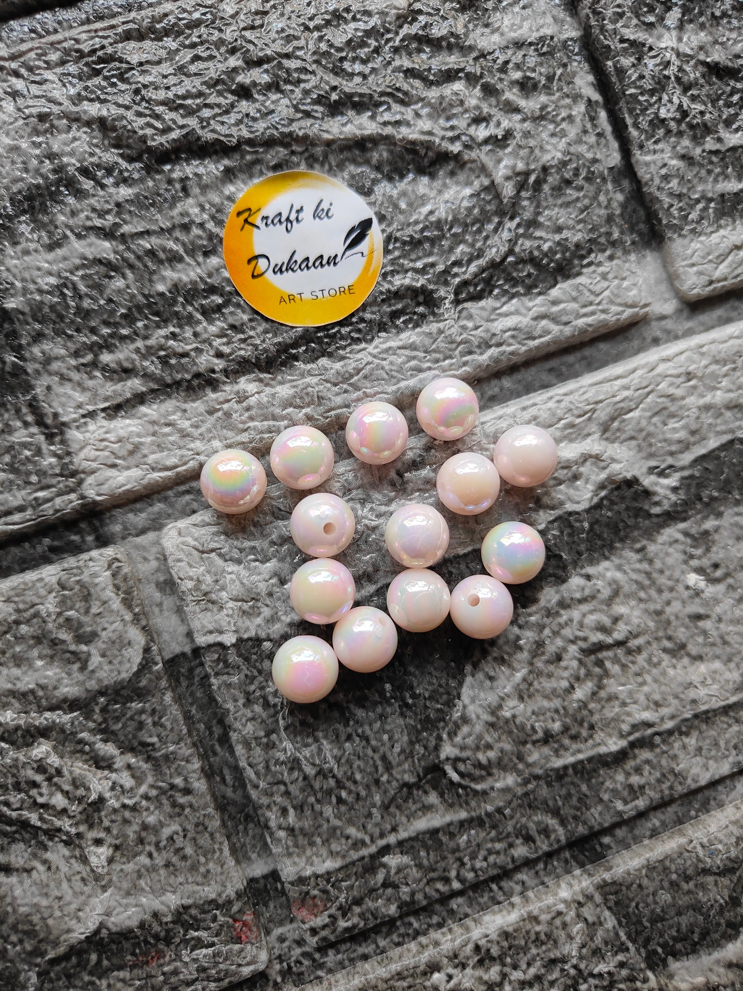 ABS Rainbow Peach Beads - Kraft ki Dukaan