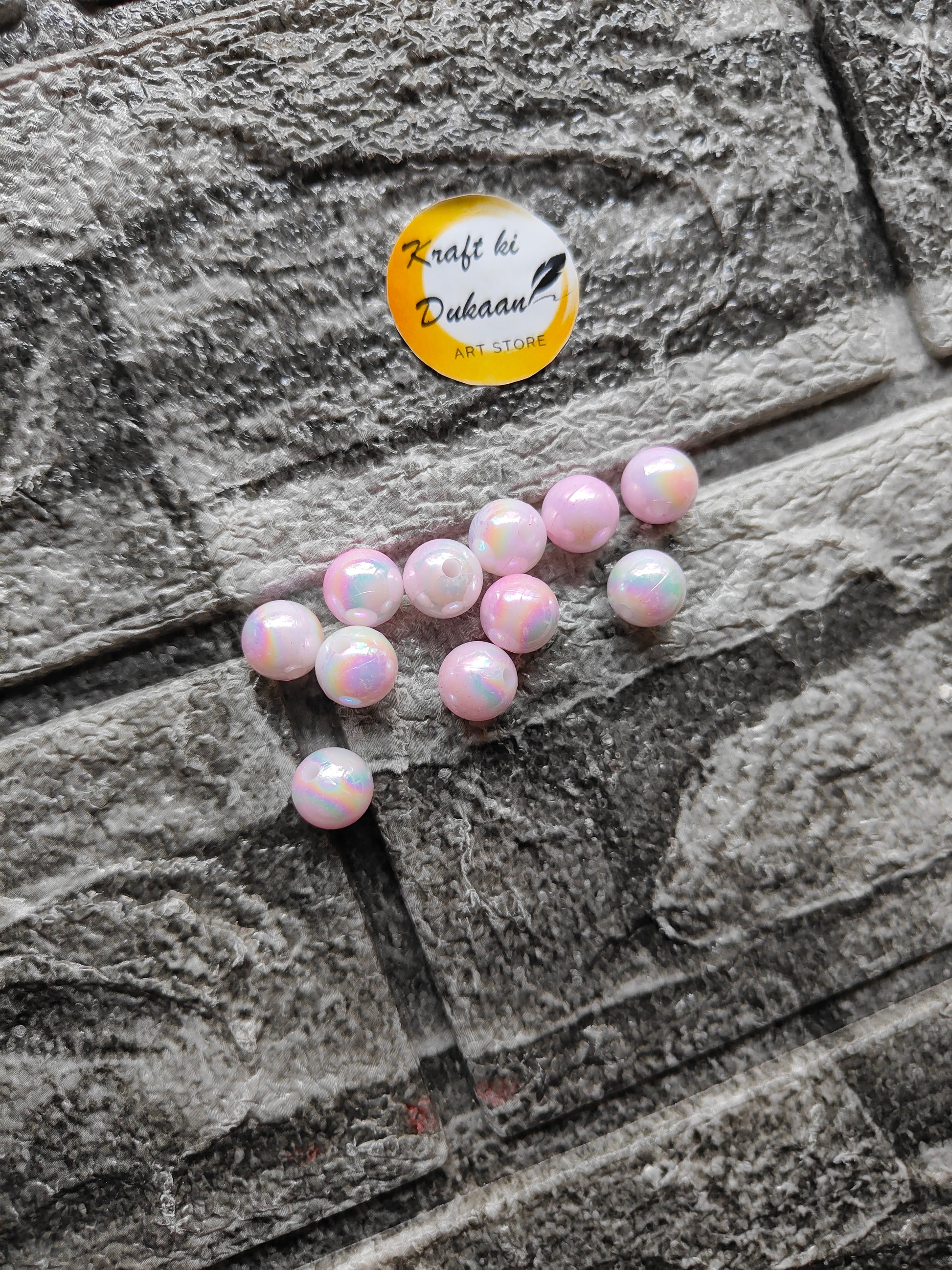 ABS Rainbow Pink Beads - Kraft ki Dukaan