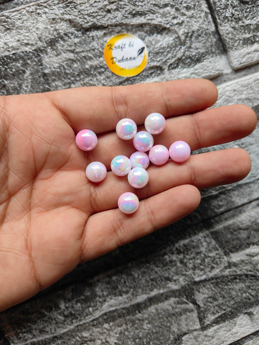 ABS Rainbow Pink Beads - Kraft ki Dukaan