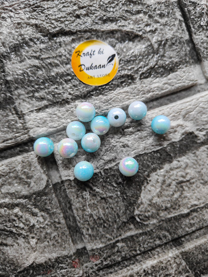 ABS Rainbow Skyblue Beads - Kraft ki Dukaan