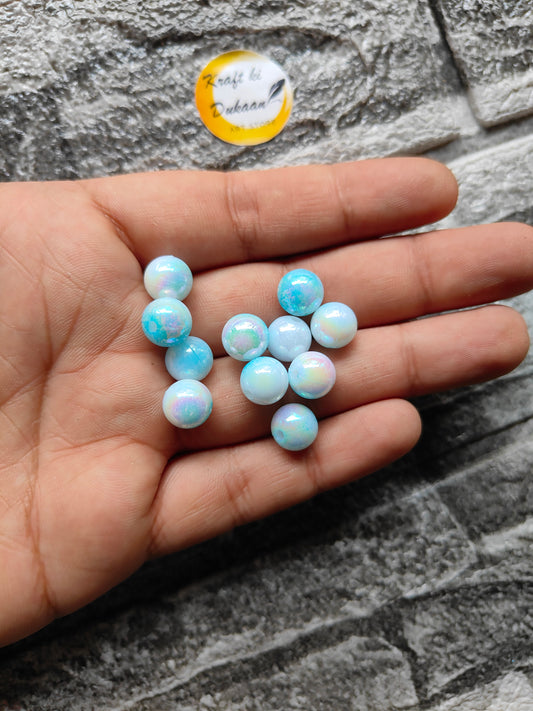 ABS Rainbow Skyblue Beads - Kraft ki Dukaan