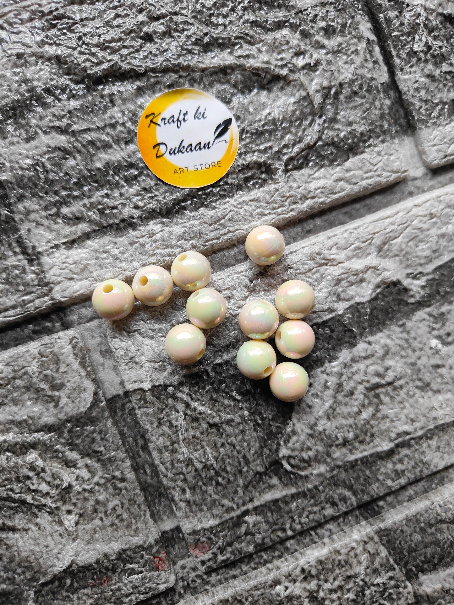 ABS Rainbow Cream Beads - Kraft ki Dukaan