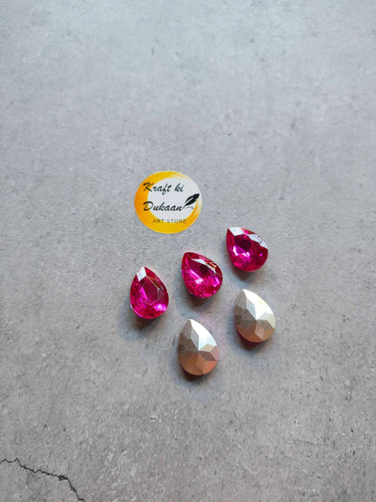 Drop Shape Diamond Glass Beads 10x14MM