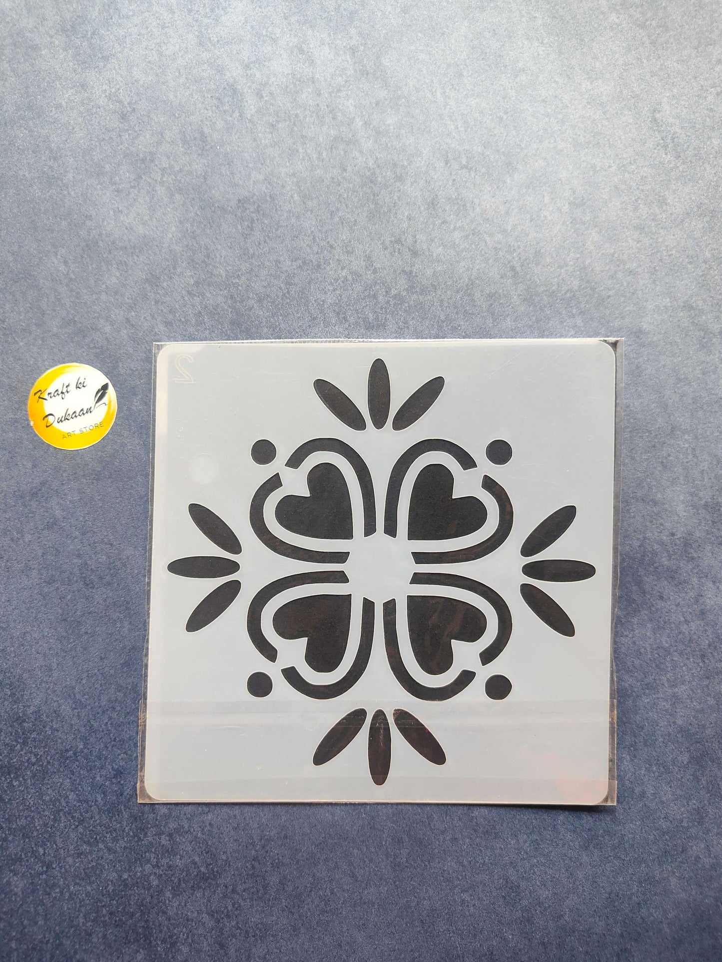 Stencil design S5: circular floral pattern with central motifs, stencil size mark 10