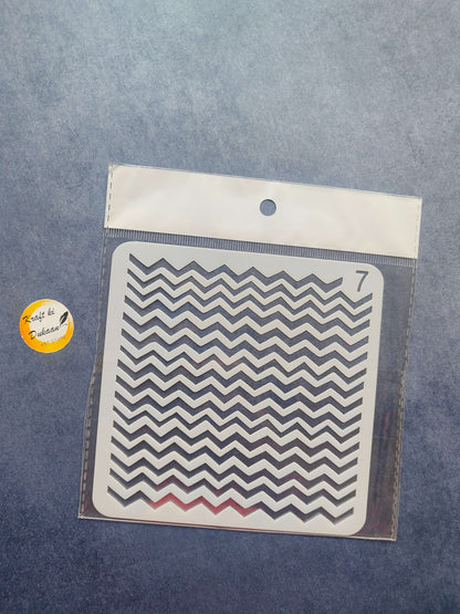 Stencil S7 with repeating zigzag chevron stripes