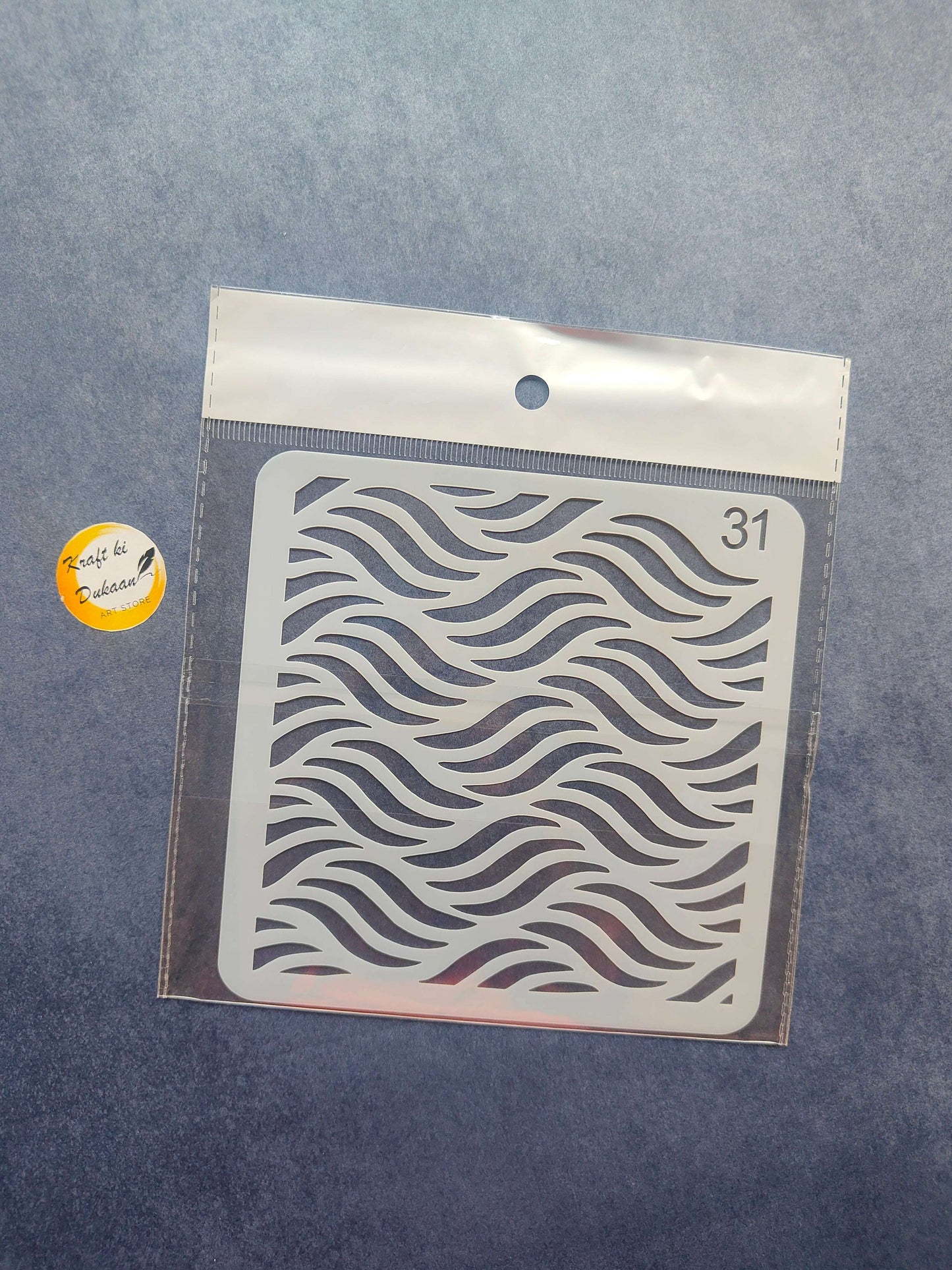 Stencil S31 with repeating wavy stripe cutout pattern