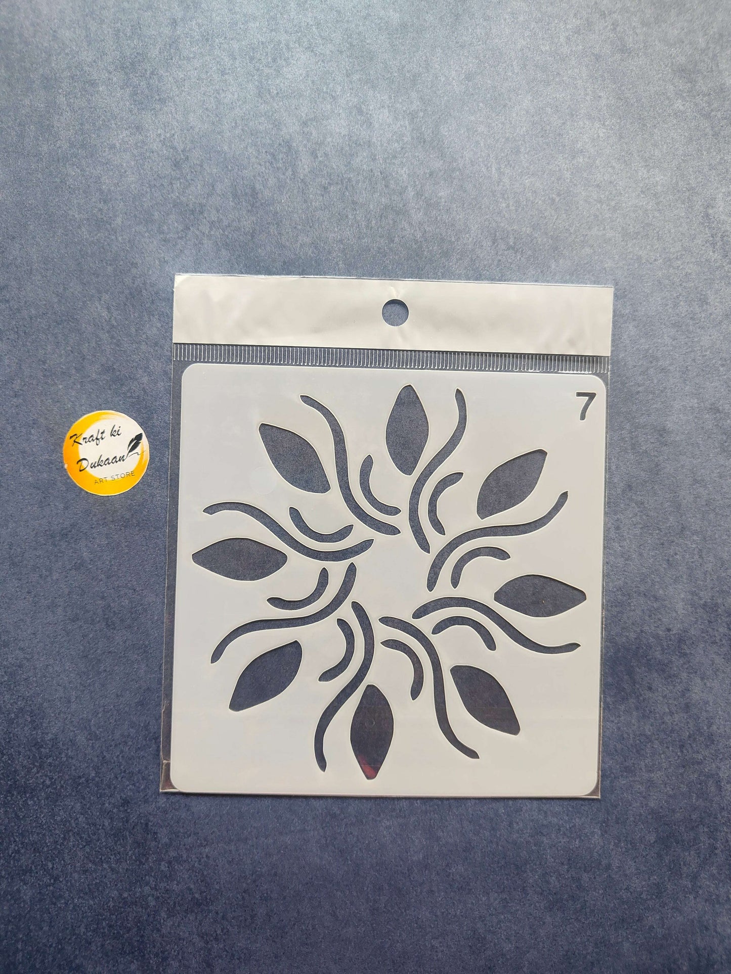 Stencil 7 with petal rosette and inner wave line cutouts