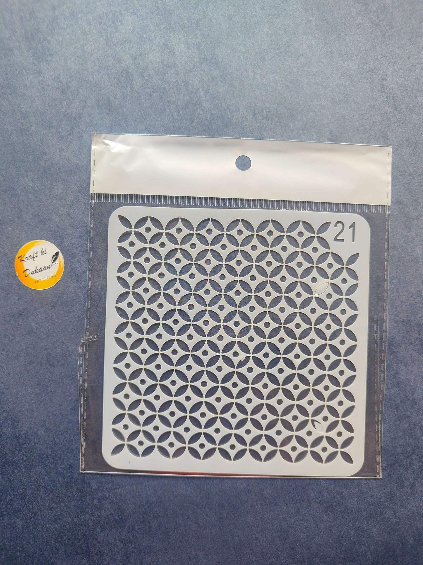 Stencil design S21 with repeating circular geometric cutouts
