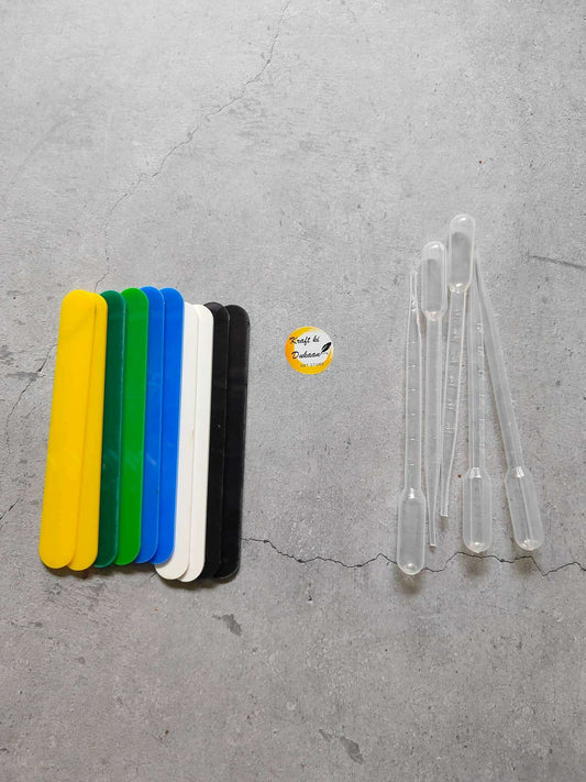 PVC dropper sticks set: colorful and clear dropper pipettes