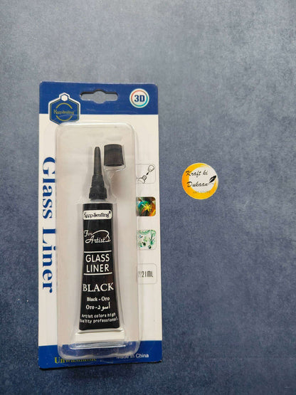 3D Glass Liner 21ML Black tube with applicator nozzle, sealed blister pack