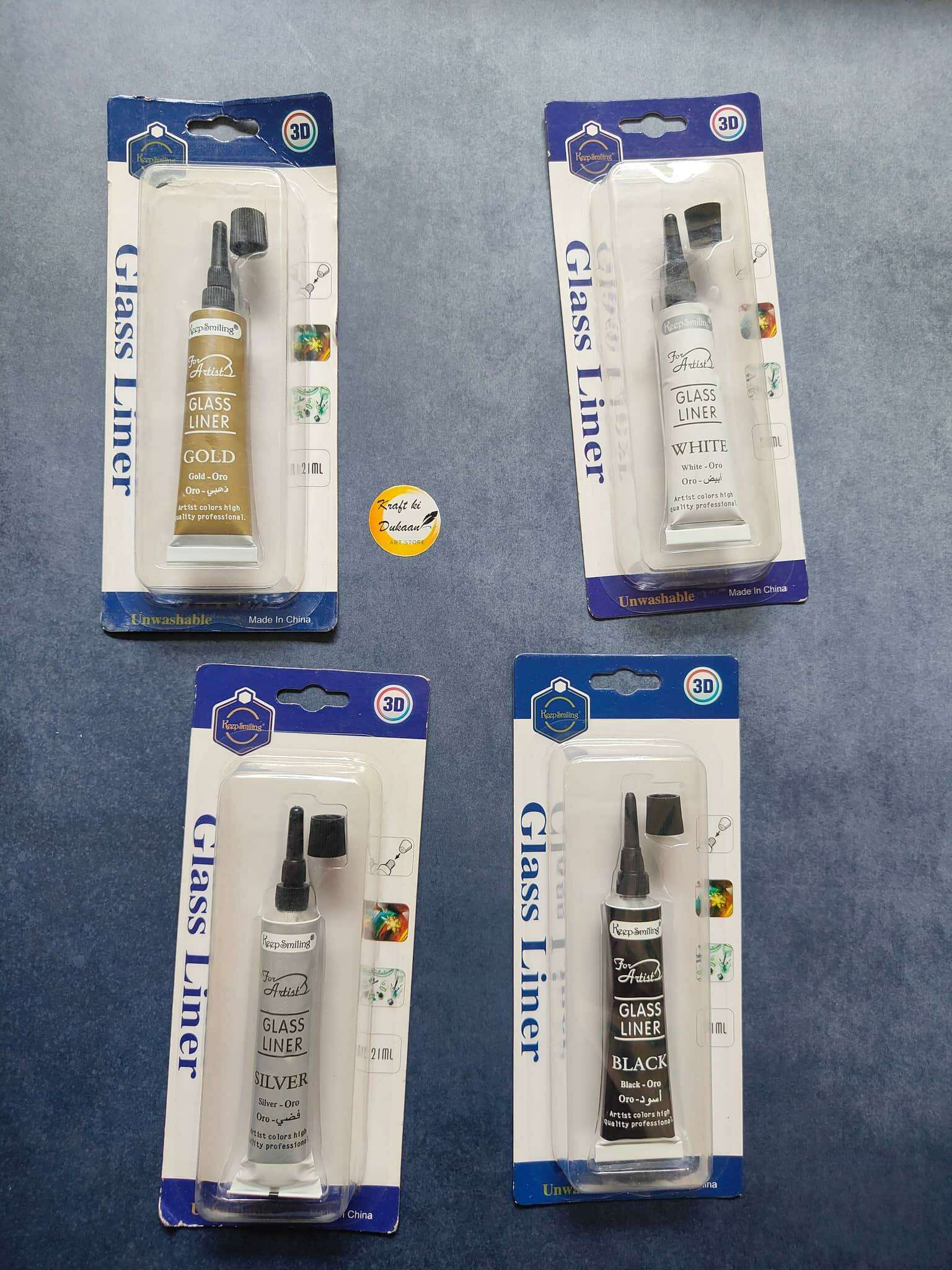 3D Glass Liner 21ML Gold (Oro) tube with nozzle, packaged for artists