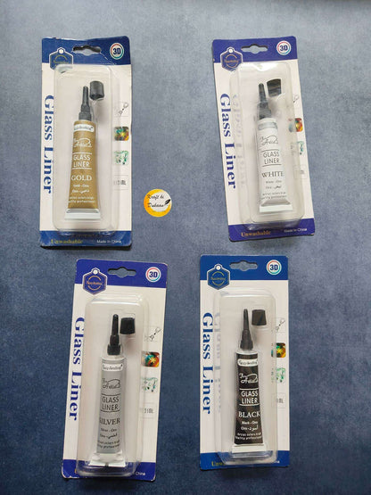 3D Glass Liner 21ML Gold (Oro) tube with nozzle, packaged for artists