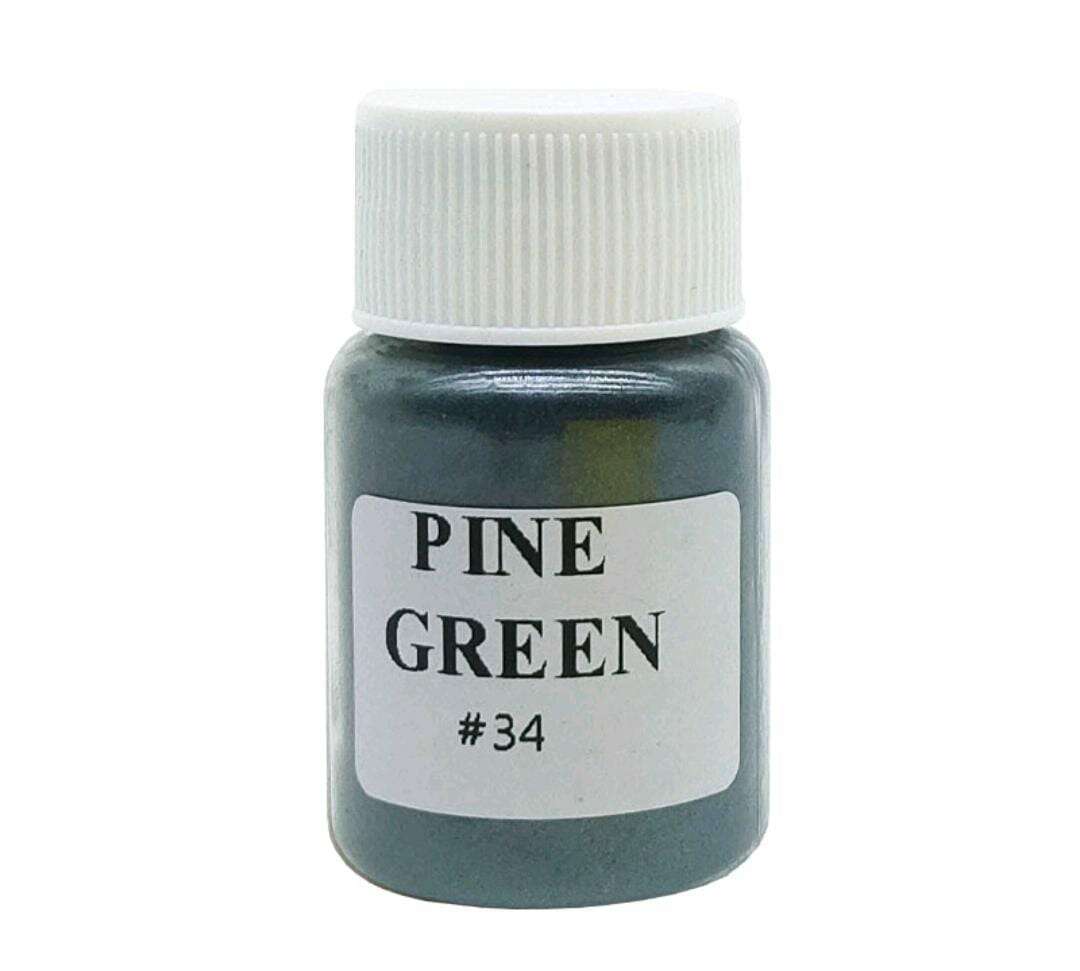 Pine green mica powder bottle, #34, dark green liquid jar.