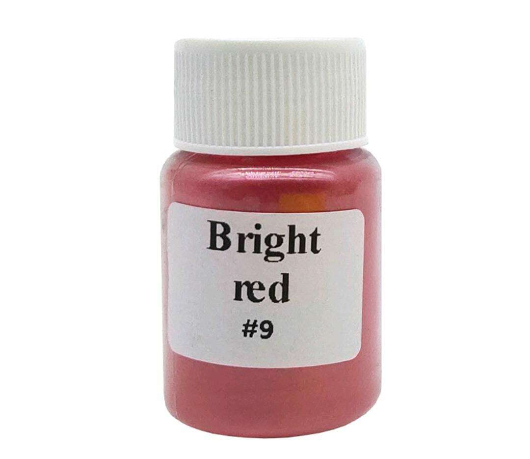MICA Powder 10GM Bright red #9 bottle with white cap