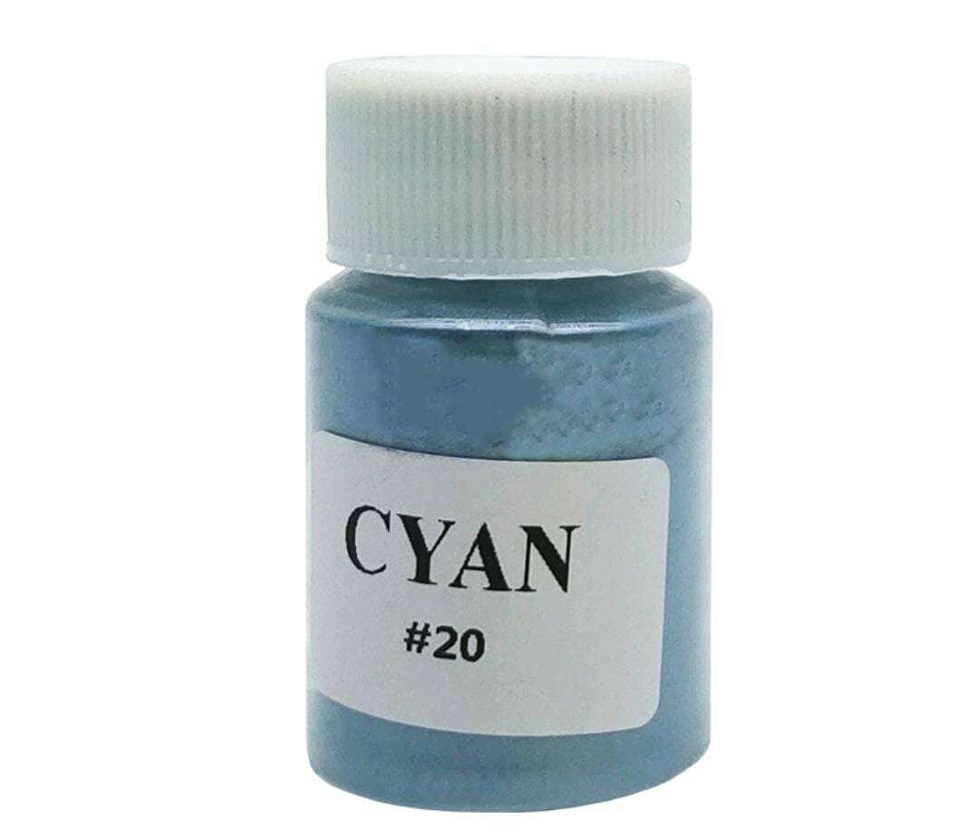 MICA Powder 10GM CYAN #20 blue bottle with white cap