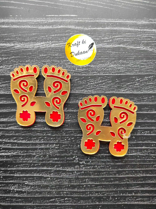 acrylic-charan-pag-cutout-golden-red-design-2