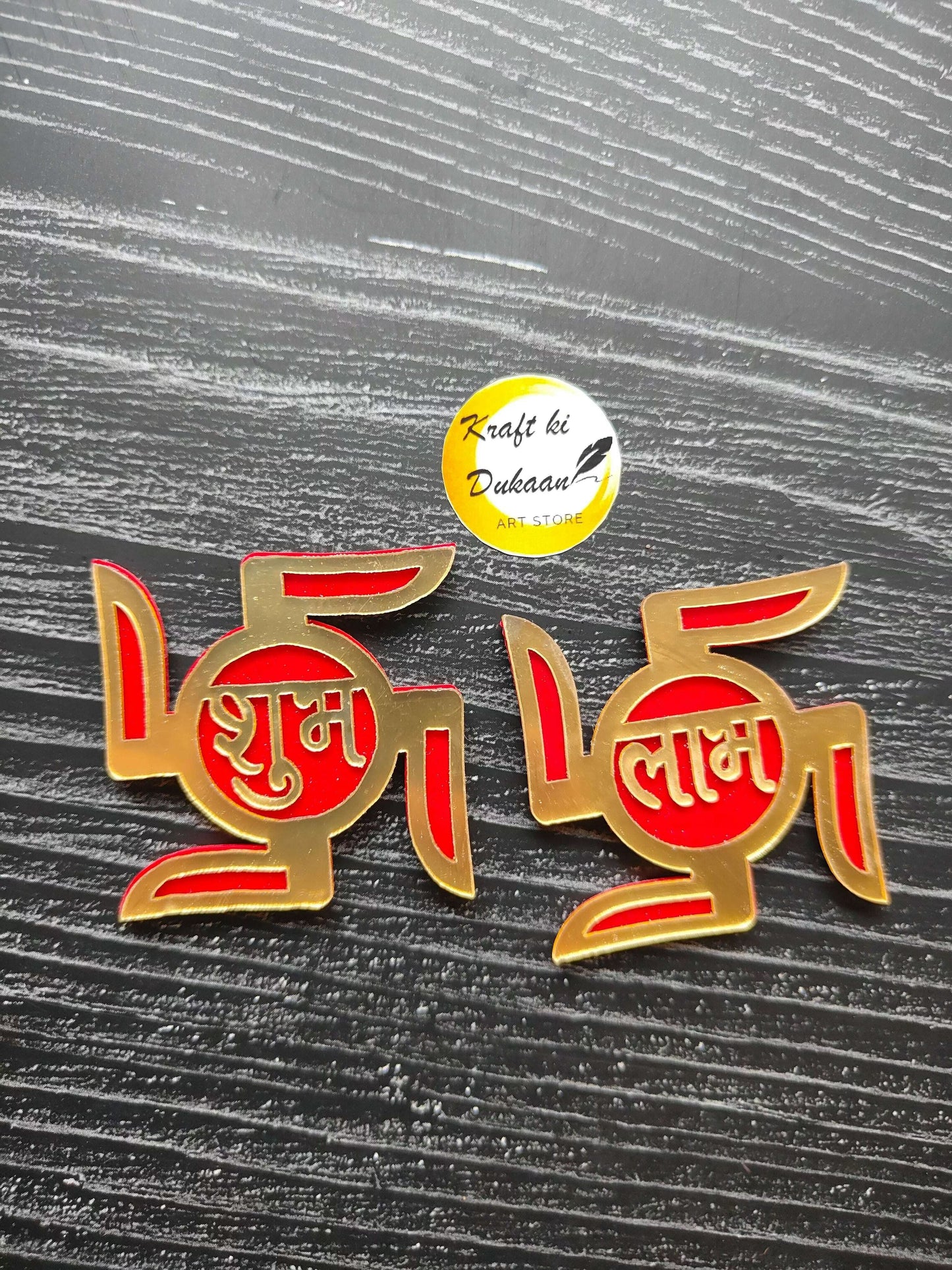 acrylic-shubh-labh-cutout-red-gold-color-display