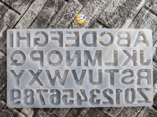 Kraft ki Dukaan Alphabet and Number Silicone Mould for Jewellery and Pendant Making
